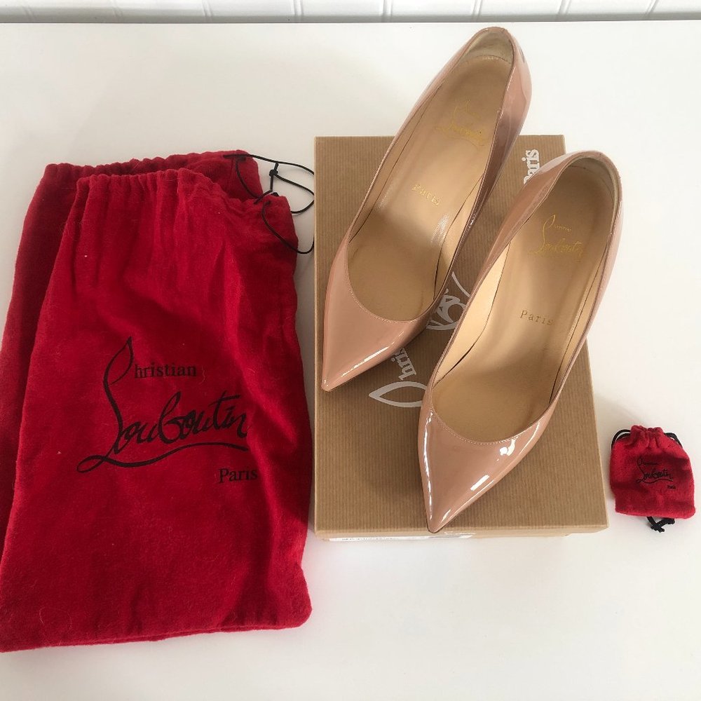 Christian Louboutin Nude Pigalle 85mm Patent Pumps